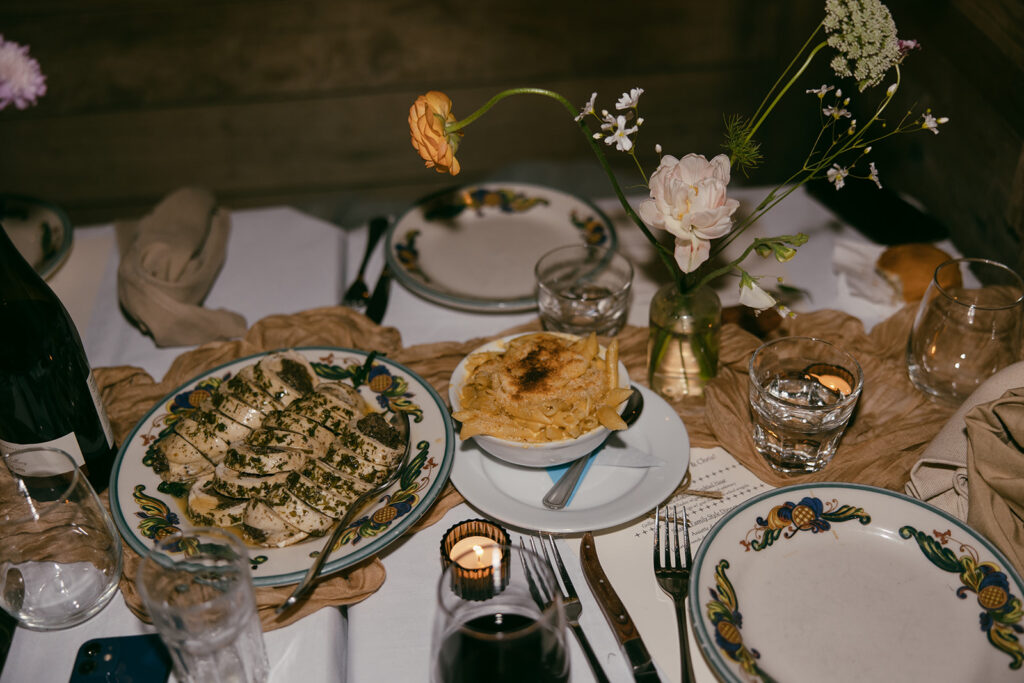 Wedding reception hot food photos.